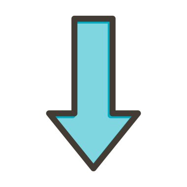 Down Arrow Kalın Çizgisi Kişisel ve Ticari Kullanım İçin Renklerle Dolu