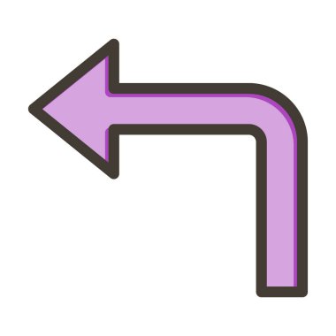 Kişisel ve ticari kullanım için renklerle dolu kalın çizgiden sola dön