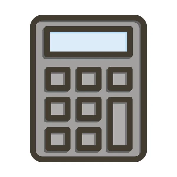 Kalkulator Gruba Linia Wypełniona Kolorami Użytku Osobistego Komercyjnego — Wektor stockowy