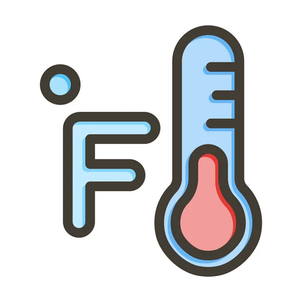 Fahrenheit Tlustá Čára Plněné Barvy Pro Osobní Komerční Použití — Stockový vektor