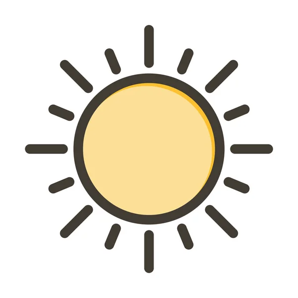 太陽太い線は 個人的および商業的な使用のための色を記入 — ストックベクタ