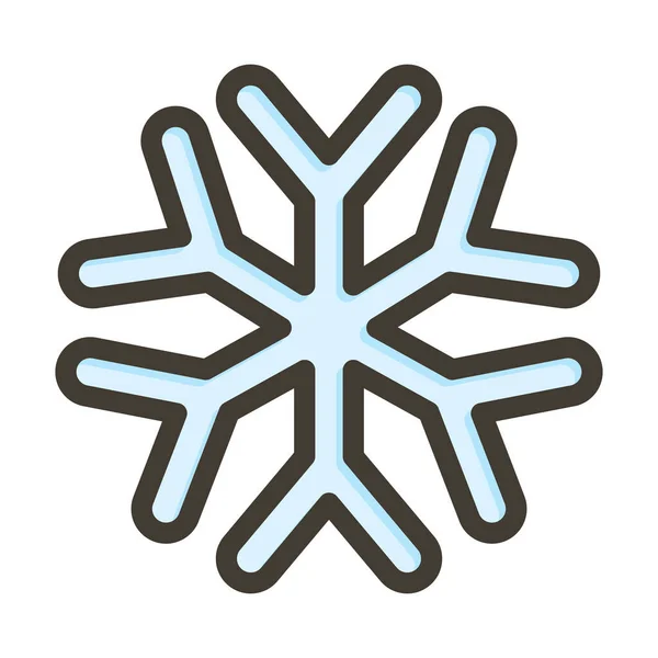 Χιόνι Flake Παχιά Γραμμή Γεμάτη Χρώματα Για Προσωπική Και Εμπορική — Διανυσματικό Αρχείο