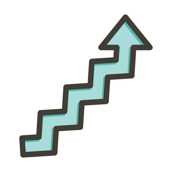 Zigzag Flecha Gruesa Línea Llena Colores Para Uso Personal Comercial — Vector de stock
