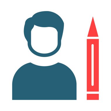 Writer Vector Glyph Two Color Icon For Personal And Commercial Use