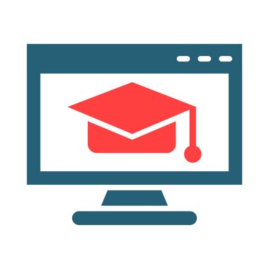 Online Education Vector Glyph Two Color Icon For Personal And Commercial Use
