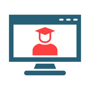 E-Learning Vector Glyph Two Color Icon For Personal And Commercial Use