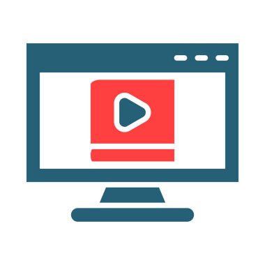 Digital Library Vector Glyph Two Color Icon For Personal And Commercial Use
