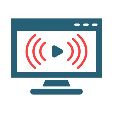 Live Stream Vector Glyph Two Color Icon For Personal And Commercial Use