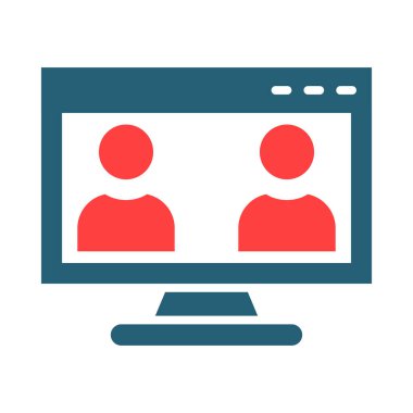 Virtual Class Vector Glyph Two Color Icon For Personal And Commercial Use