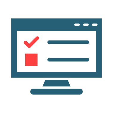 Online Survey Vector Glyph Two Color Icon For Personal And Commercial Use