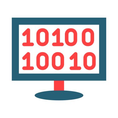 Binary Code Vector Glyph Two Color Icon For Personal And Commercial Use