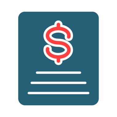 Invoice Vector Glyph Two Color Icon For Personal And Commercial Use