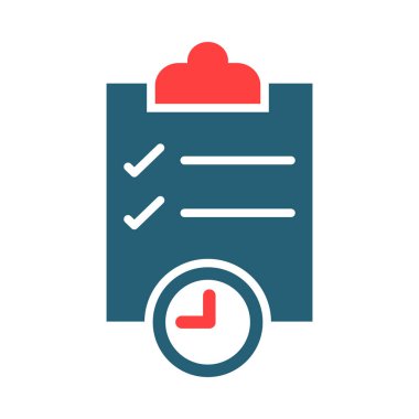 Waiting List Glyph Two Color Icon For Personal And Commercial Use