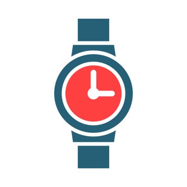 Hand Clock  Glyph Two Color Icon For Personal And Commercial Use