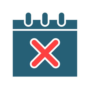 Cancel Event Glyph Two Color Icon For Personal And Commercial Use