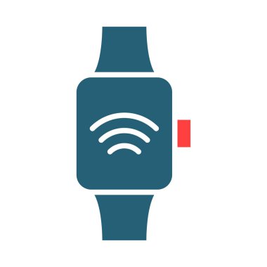 Smart Watch Glyph Two Color Icon For Personal And Commercial Use