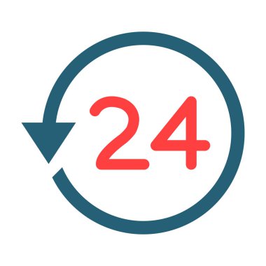 24 Hours Glyph Two Color Icon For Personal And Commercial Use
