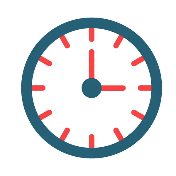 Clock Glyph Two Color Icon Personal Commercial Use — Vector de stock