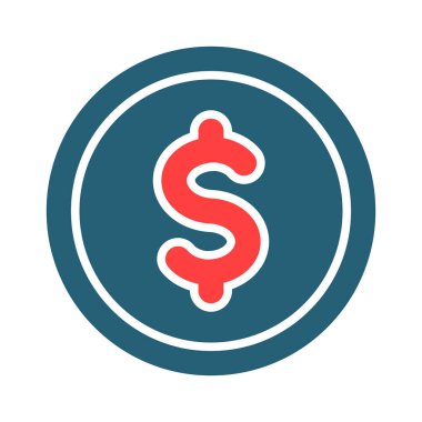 Kişisel ve ticari kullanım için Dolar Para Birimi Kabartması İki Renk Simgesi