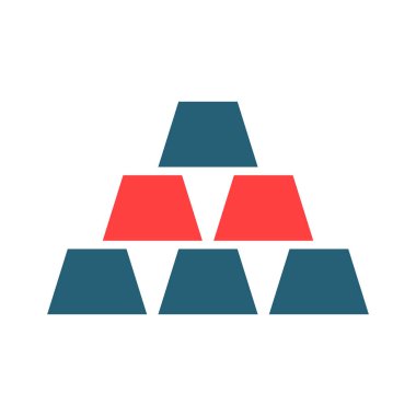 Kişisel ve ticari kullanım için Altın Çubuk İşareti İki Renk Simgesi