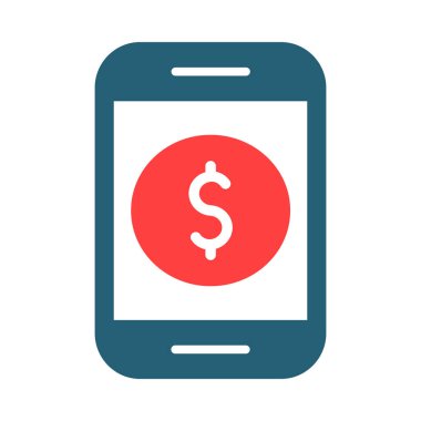 Kişisel ve ticari kullanım için Mobil Ücret Glyph İki Renk Simgesi