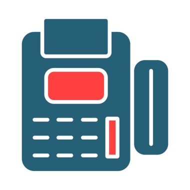 Kişisel ve ticari kullanım için Pos Terminal Kabartma İki Renk Simgesi