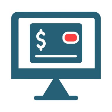 Kişisel ve ticari kullanım için Çevrimiçi Ödeme Glyph İki Renk Simgesi