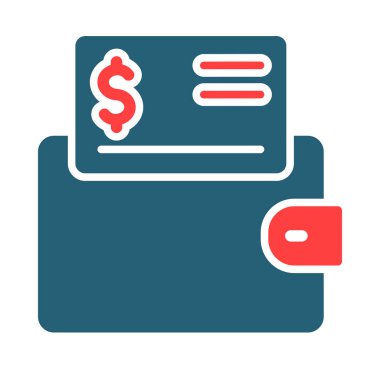 Kişisel ve ticari kullanım için Cüzdan Kabartma İki Renk Simgesi