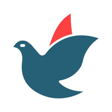 Kişisel ve ticari kullanım için güvercin sembolü iki renk simgesi