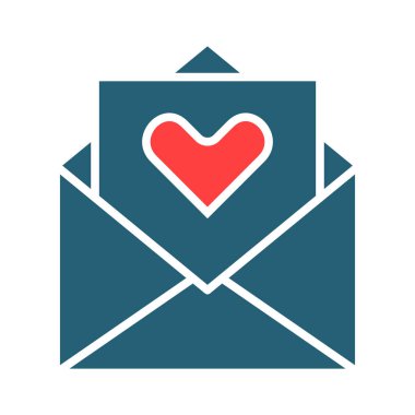 Kişisel ve Ticari Kullanım İçin İki Renk Simgesi Aşk Mektubu