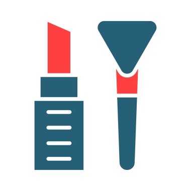 Kişisel ve ticari kullanım için Makyaj Kabartması İki Renk Simgesi