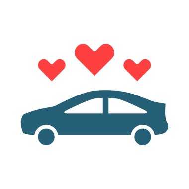 Düğün Arabası Glyph Kişisel ve Ticari Kullanım İçin İki Renk Simgesi