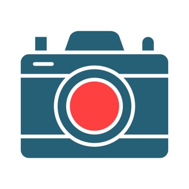 Kişisel ve Ticari Kullanım için Kamera Sembolü İki Renk Simgesi