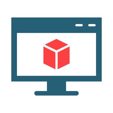 Kişisel ve ticari kullanım için 3B Tasarım Simgesi İki Renk Simgesi Simgesi