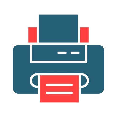 Kişisel ve ticari kullanım için Yazıcı Kabartması İki Renk Simgesi