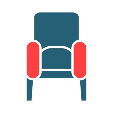 Kişisel ve ticari kullanım için Koltuk Sandalyesi Sembolü İki Renk Simgesi