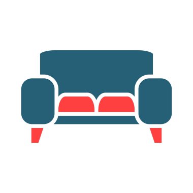 Kişisel ve ticari kullanım için Kanepe Kabartma İki Renk Simgesi