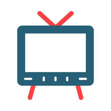 Kişisel ve Ticari Kullanım İçin Televizyon Sembolü İki Renk Simgesi