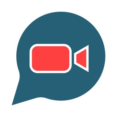 Kişisel ve ticari kullanım için Video Mesajı Kabartması İki Renk Simgesi