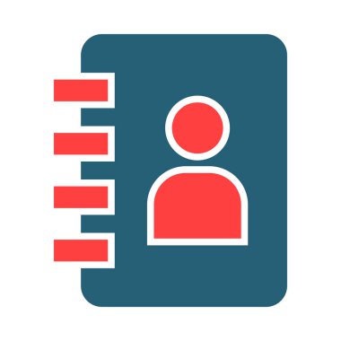 Kişisel ve ticari kullanım için Kişi Defteri Glyph İki Renk Simgesi