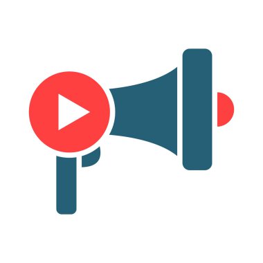 Kişisel ve Ticari Kullanım İçin İki Renk Simgesi Video Pazarlama