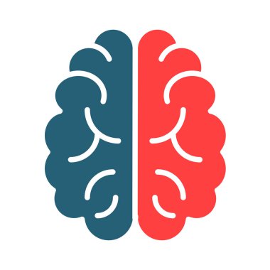 Kişisel ve Ticari Kullanım İçin Nöroloji Sembolü İki Renk Simgesi