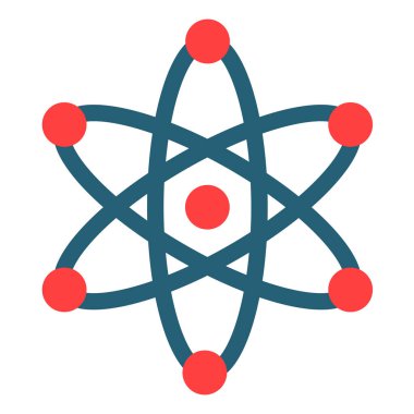 Kişisel ve Ticari Kullanım İçin Atom Sembolü İki Renk Simgesi