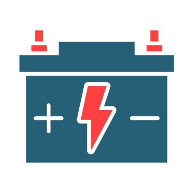 Kişisel ve ticari kullanım için pil sembolü iki renk simgesi