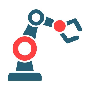 Kişisel ve ticari kullanım için Robotik Kol Sembolü İki Renk Simgesi