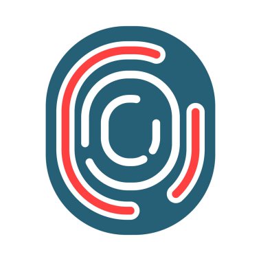 Kişisel ve ticari kullanım için Parmak izi Kabartma İki Renk Simgesi