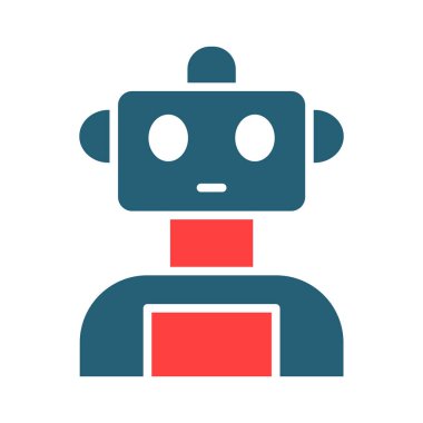 Kişisel ve Ticari Kullanım İçin Robot Kabartma İki Renk Simgesi