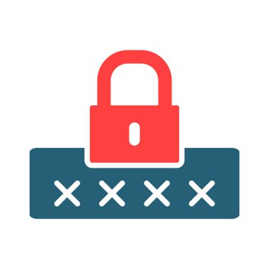 Kişisel ve Ticari Kullanım İçin Parola Sembolü İki Renk Simgesi