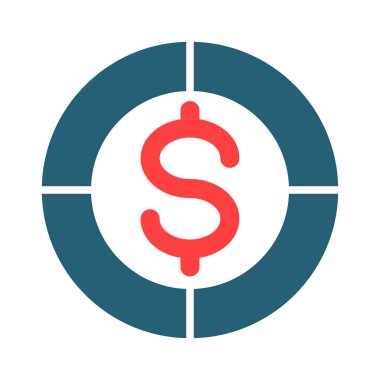 Kişisel ve ticari kullanım için Poker Çipi Kabartması İki Renk Simgesi