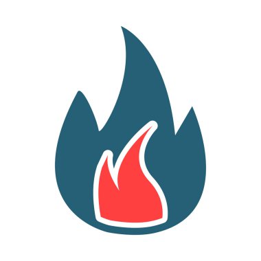 Kişisel ve ticari kullanım için Alev Kabartma İki Renk Simgesi